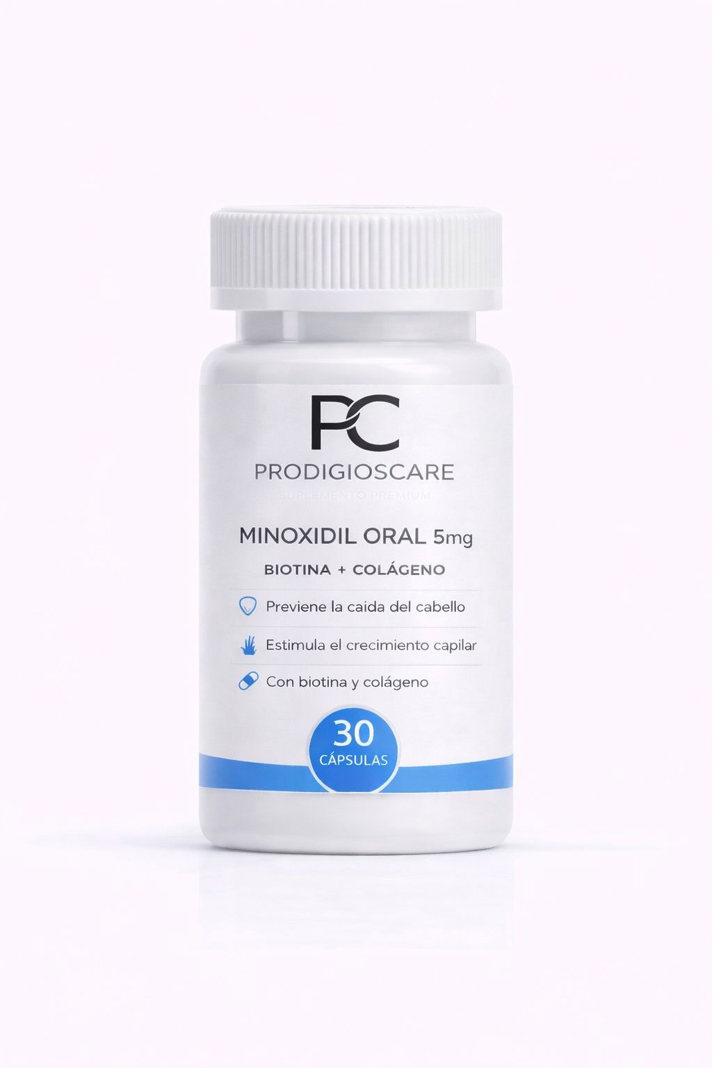 Minoxidil 5mg en cápsulas con biotina y colágeno